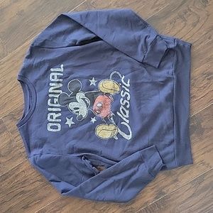 Mickey Mouse Navy Blue Crew Neck Sweater - Size M